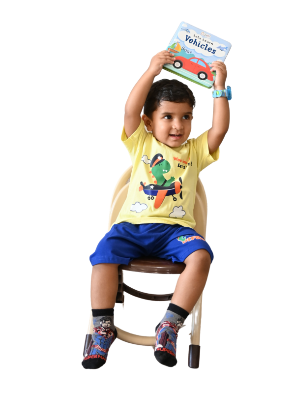 colorful breathable cotton t-shirt with Roarsome Dino T-shirt & Shorts Co-ord Set print