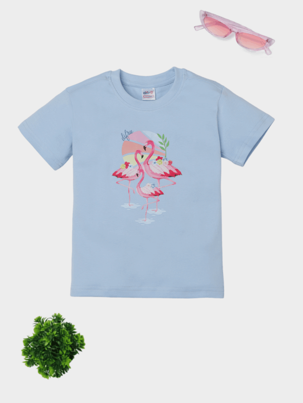 ropical Flamingo Theme Cotton T-Shirt for Kids | Soft & Comfortable Everyday Wear