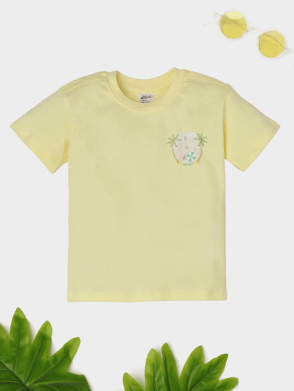 Tropical Sandy Toes Sunshine Cotton T-Shirt for Kids | Soft & Comfortable Everyday Wear