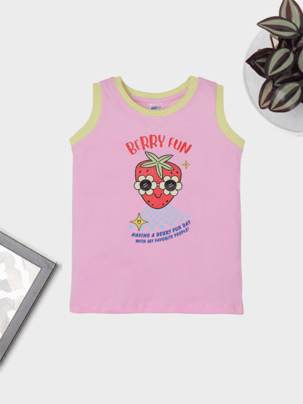 Berry Fun Strawberry Cotton T-Shirt for Kids | Soft & Comfortable Everyday Wear