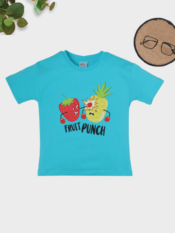 Kids Pineapple and Strawberry Print T-Shirt | Premium Cotton Casual Wea