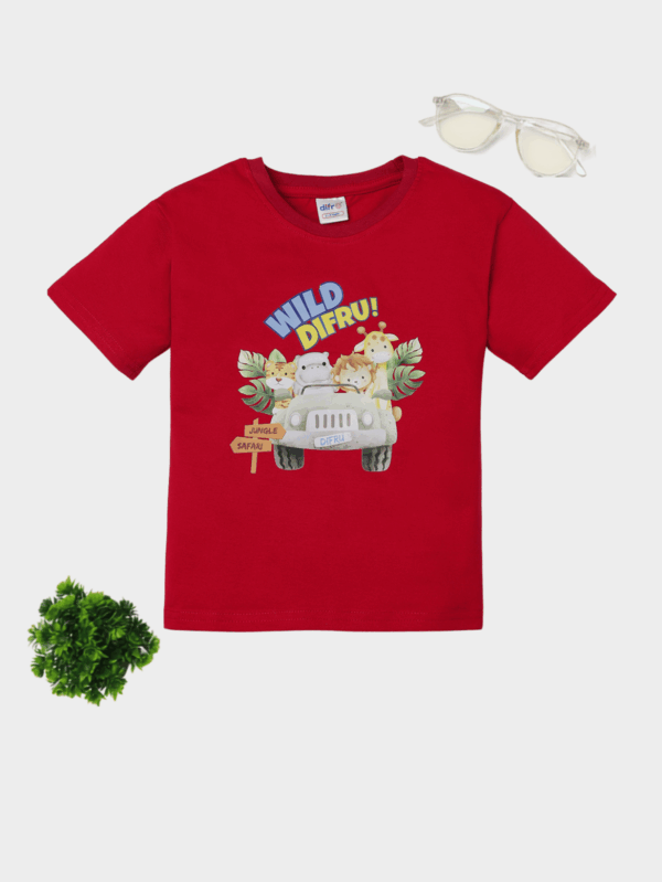 Unisex kids Wild Safari – Wild Difru cotton co-ord set featuring adventurous safari-inspired prints, crafted from soft and breathable cotton.