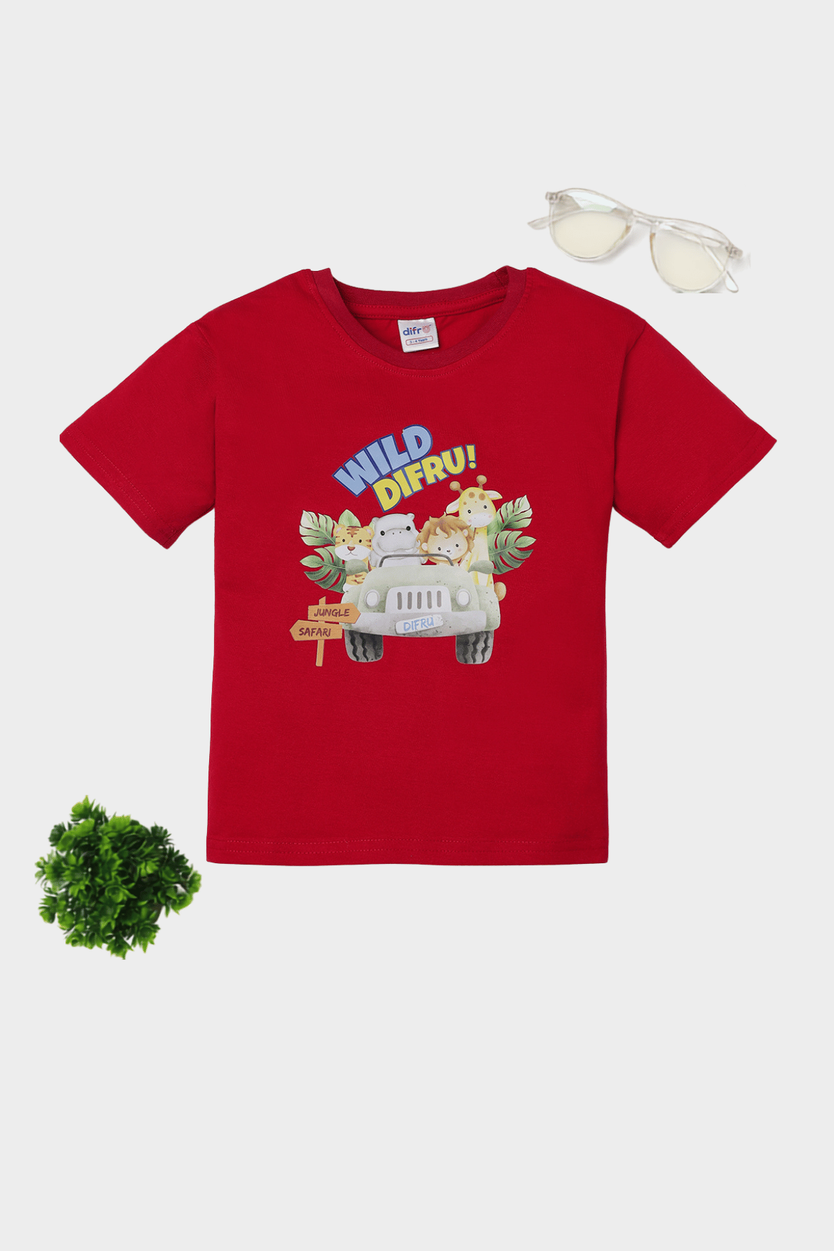 Unisex kids Wild Safari – Wild Difru cotton co-ord set featuring adventurous safari-inspired prints, crafted from soft and breathable cotton.