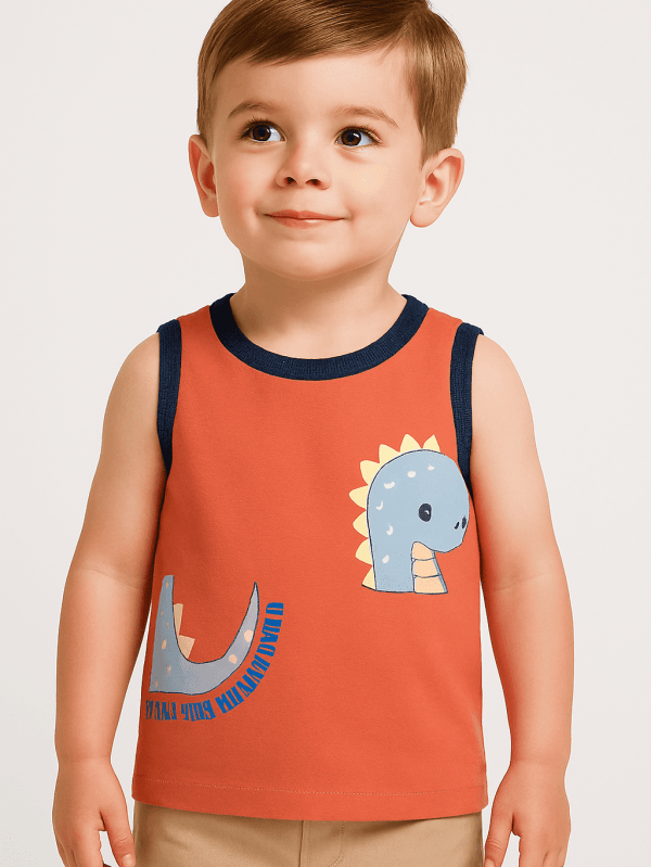 Peach Dino Sleeveless Tank – Roarsome Fun | Unisex | Difru