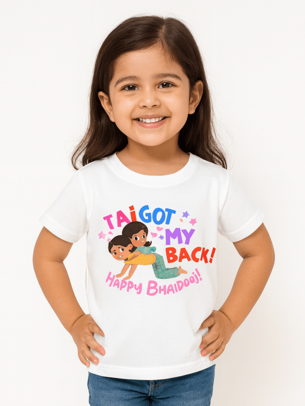 kids cotton t-shirt with Tai Got My Back Kids T-Shirt print for kids by Difru Clothing – everyday casual wear
