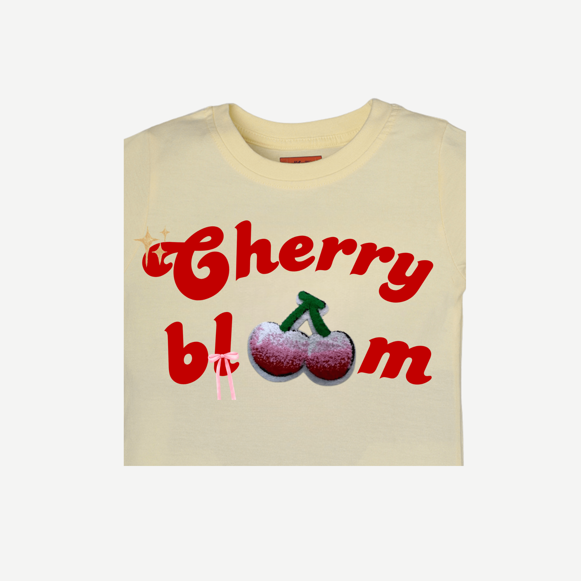 Cherry Bloom – Cute Glitter Cherry Kids T-Shirt - Image 3