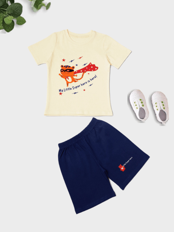 Unisex kids Super Star theme co-ord set made from soft cotton, featuring stylish star prints for everyday comfort.