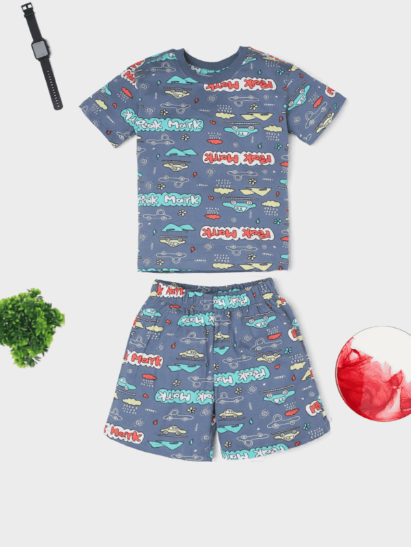 Car Peak Theme Cotton Co-ord Set for Kids | Unisex Soft & Comfortable Outfit