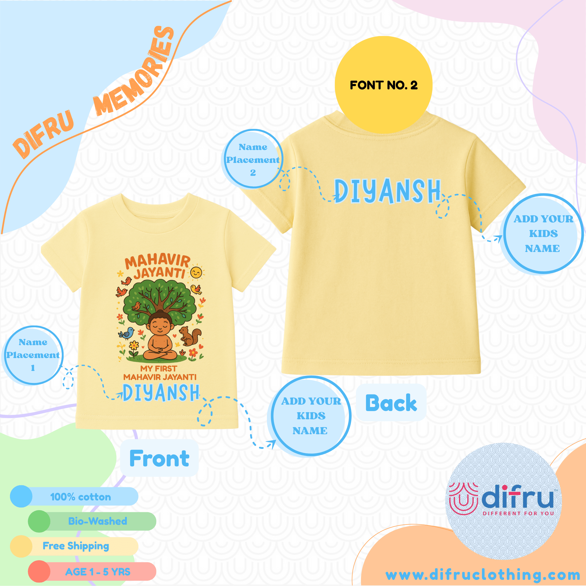 My First Mahavir Jayanti Baby Romper | Ahimsa Jain Festival Outfit - Image 9