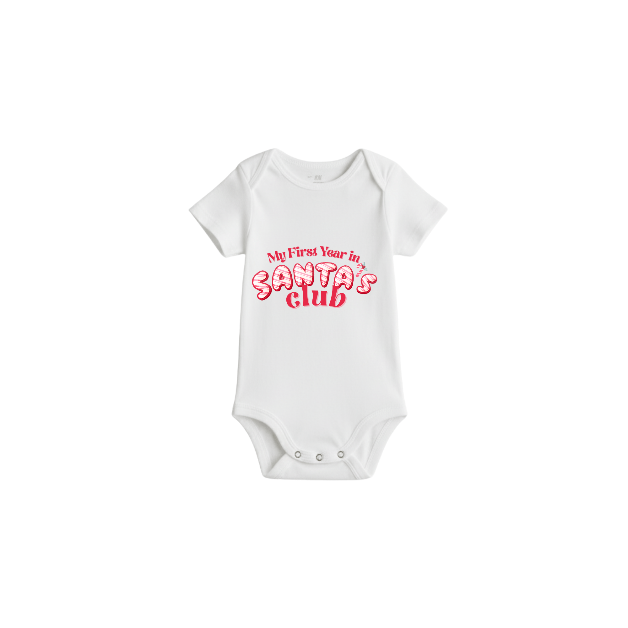 My First Year in Santa’s Club Baby Romper – Christmas Newborn Outfit