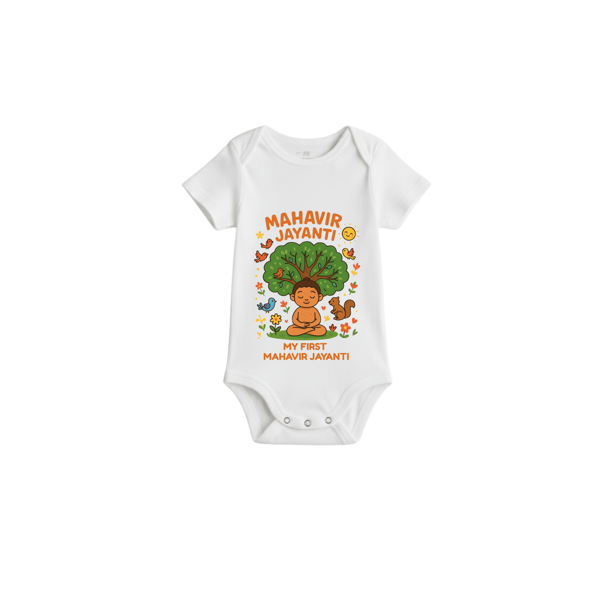 My First Mahavir Jayanti Baby Romper | Ahimsa Jain Festival Outfit