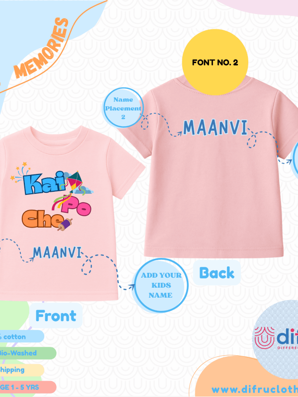 Kai Po Che Kids Kite Flying T-Shirt | Festive Cotton Tee for Boys & Girls