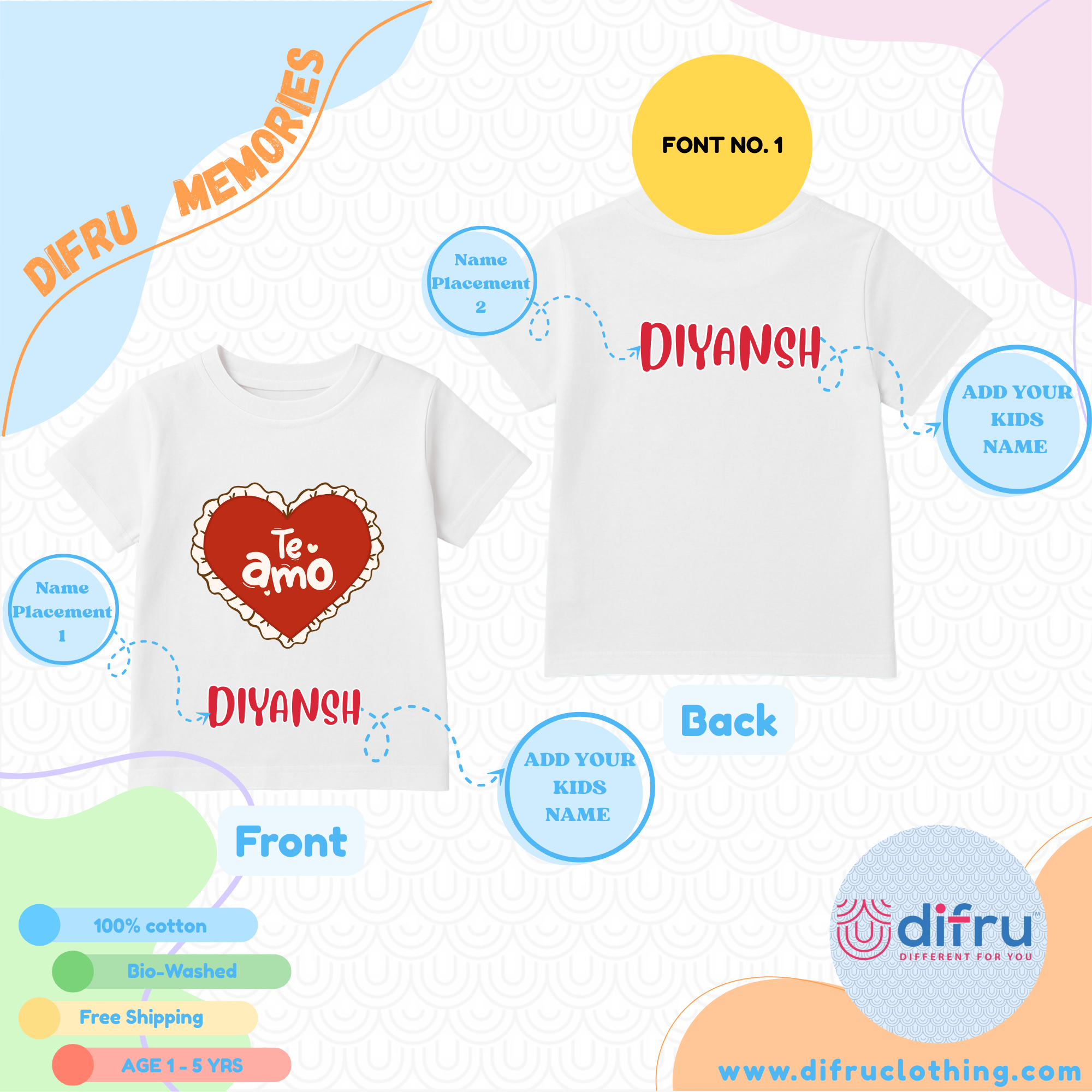Te Amo Kids Valentine T-Shirt – Adorable Heart Love Print in Premium Cotton - Image 6