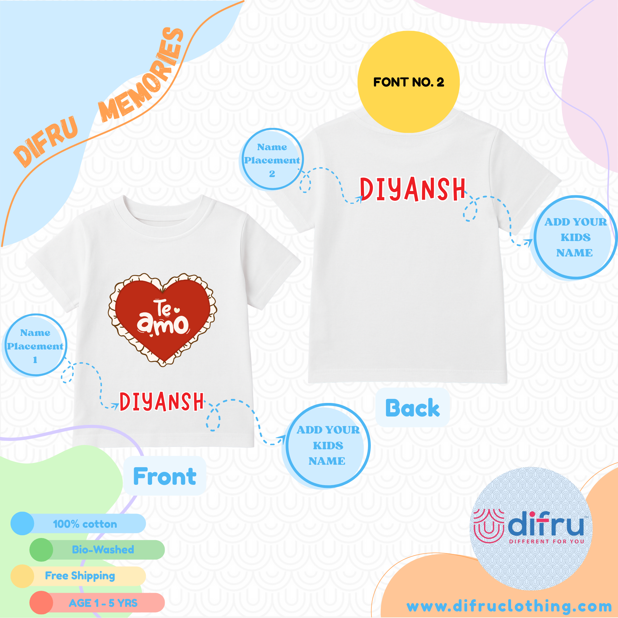 Te Amo Kids Valentine T-Shirt – Adorable Heart Love Print in Premium Cotton - Image 7