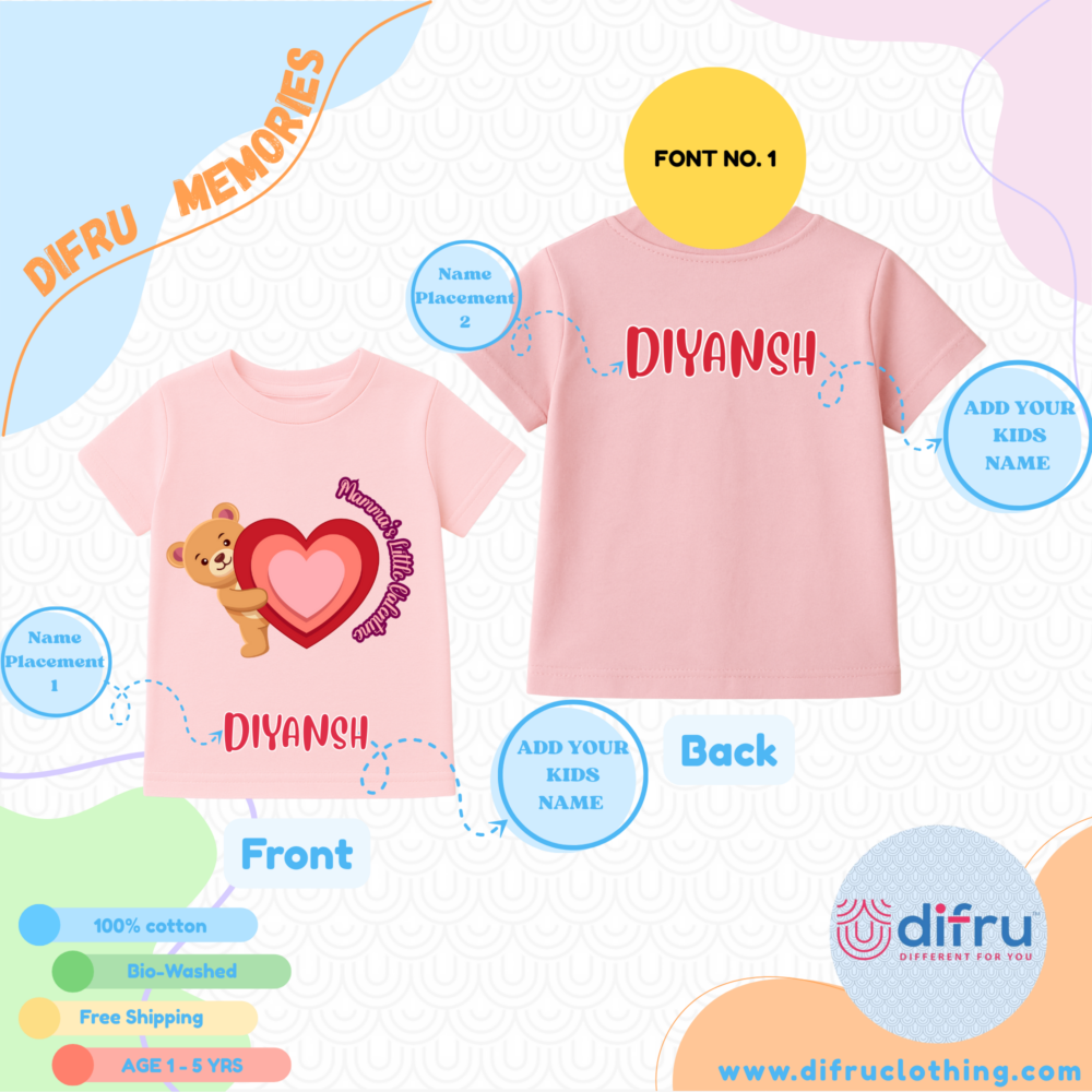Mumma’s Little Valentine Kids T Shirt | Cute Teddy Heart Tee
