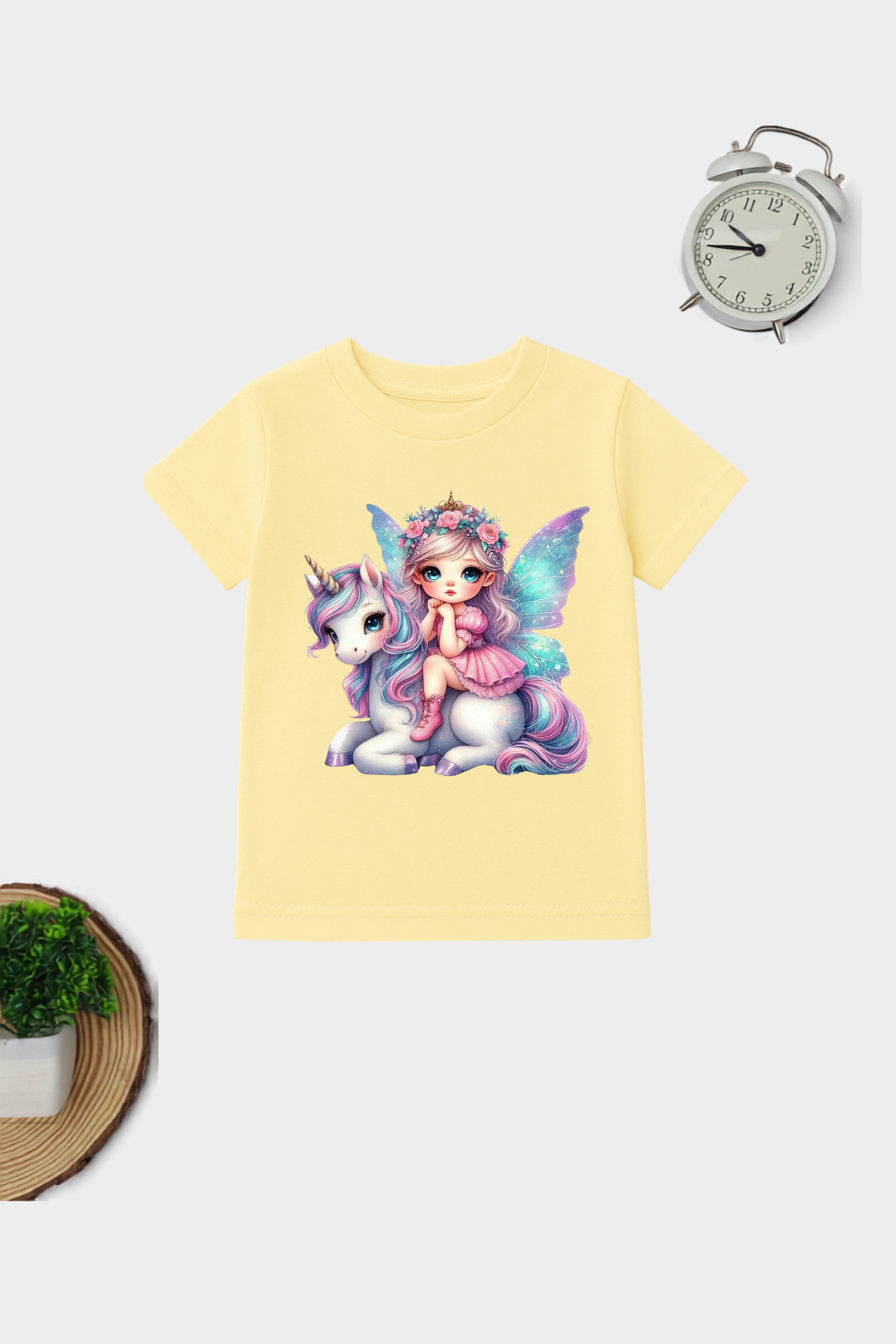 Magical Winged Unicorn Printed T-Shirt for Kids | Cute Cartoon Unisex Cotton Tee
