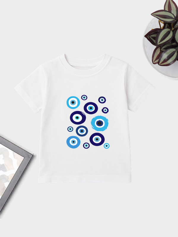 Evil Eye Pattern Kids Cotton T-Shirt