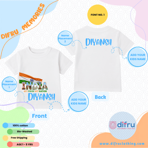 India My Pride Kids Independence Day T-Shirt - Image 3