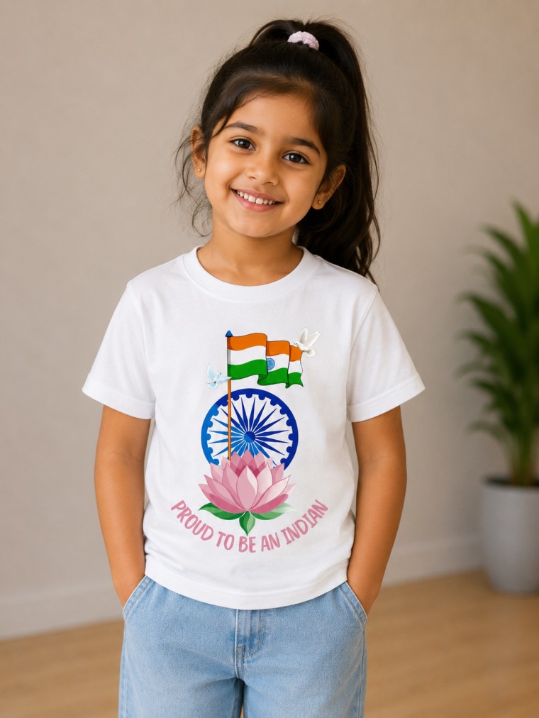 Lotus Pride – Proud to Be an Indian Kids Tee